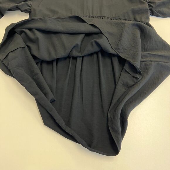 Zara Voluminous Dress Womens S Small Black Puff Mid Sleeves Loose Fit Stretch - Picture 9 of 13